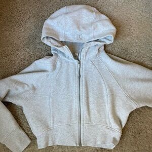 Lululemon athletica scuba cropped zip up hoodie,grey, size S, worn once